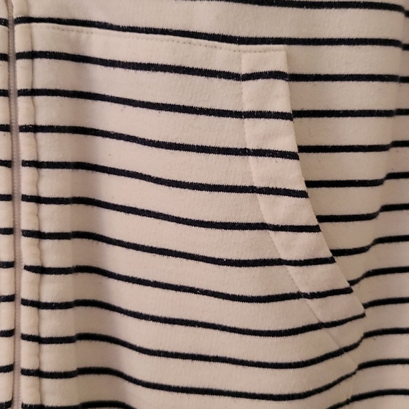 EUC Merona striped zippered sweatshirt with hoodie. - Picture 2 of 9